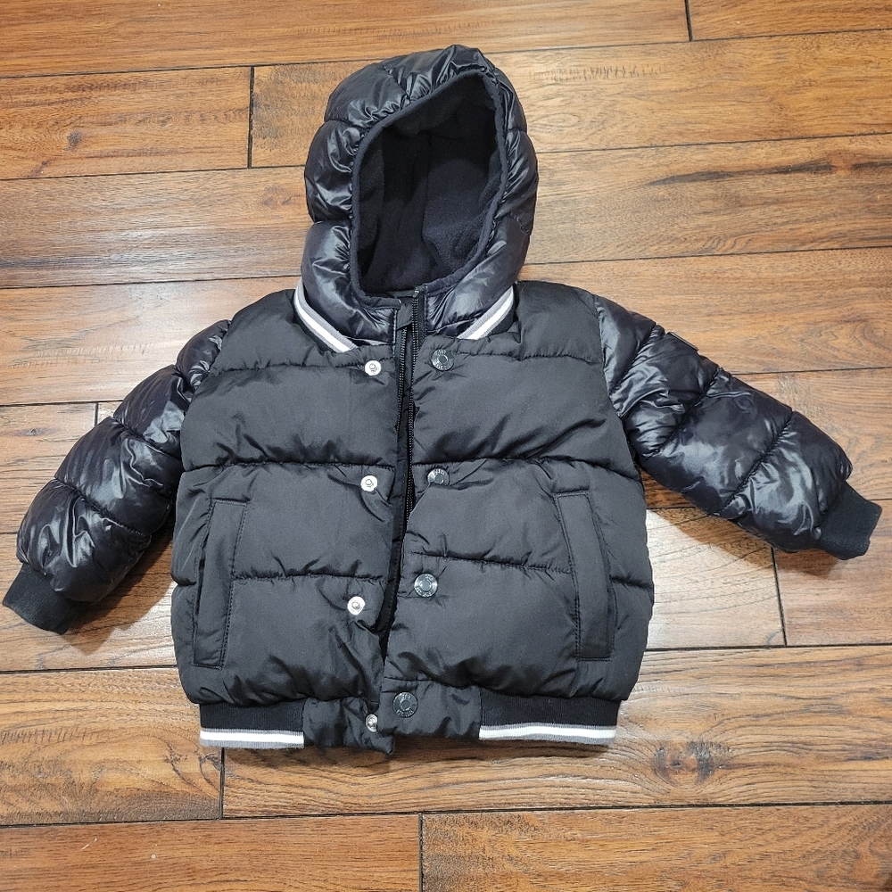 Baby Gap Cold Control Varsity Puffer, Black, 18-24M